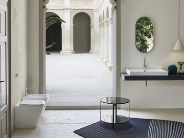NUBES 80X50 - Rectangular ceramic washbasin with towel rail by GSI ceramica - view 3